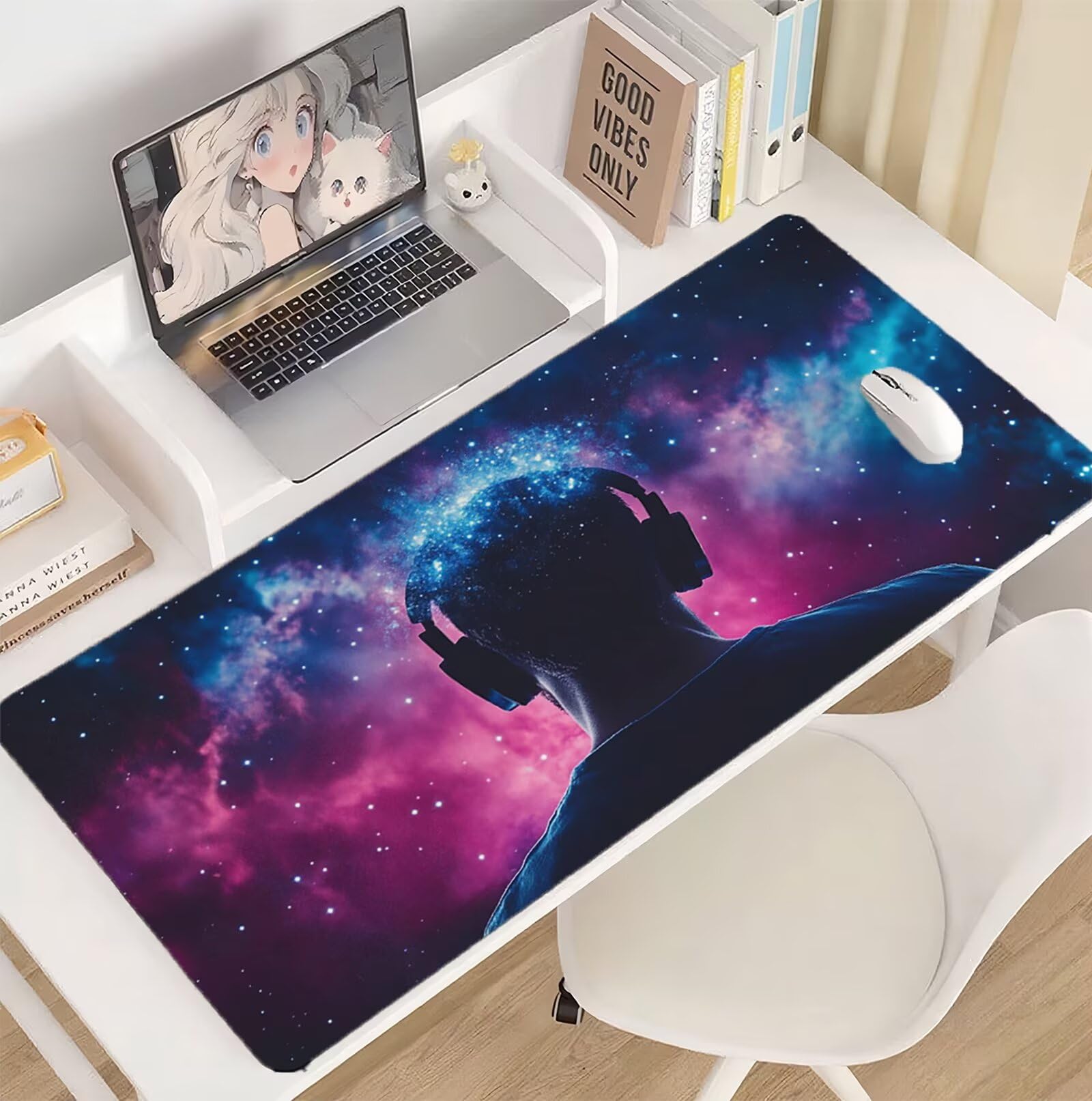 Galaktyka podkładka pod mysz 1200 x 600 mm męska podkładka pod mysz duża japońska podkładka pod mysz antypoślizgowa gumowa podstawa powierzchnia ze szwami na krawędziach mata biurowa do komputera
