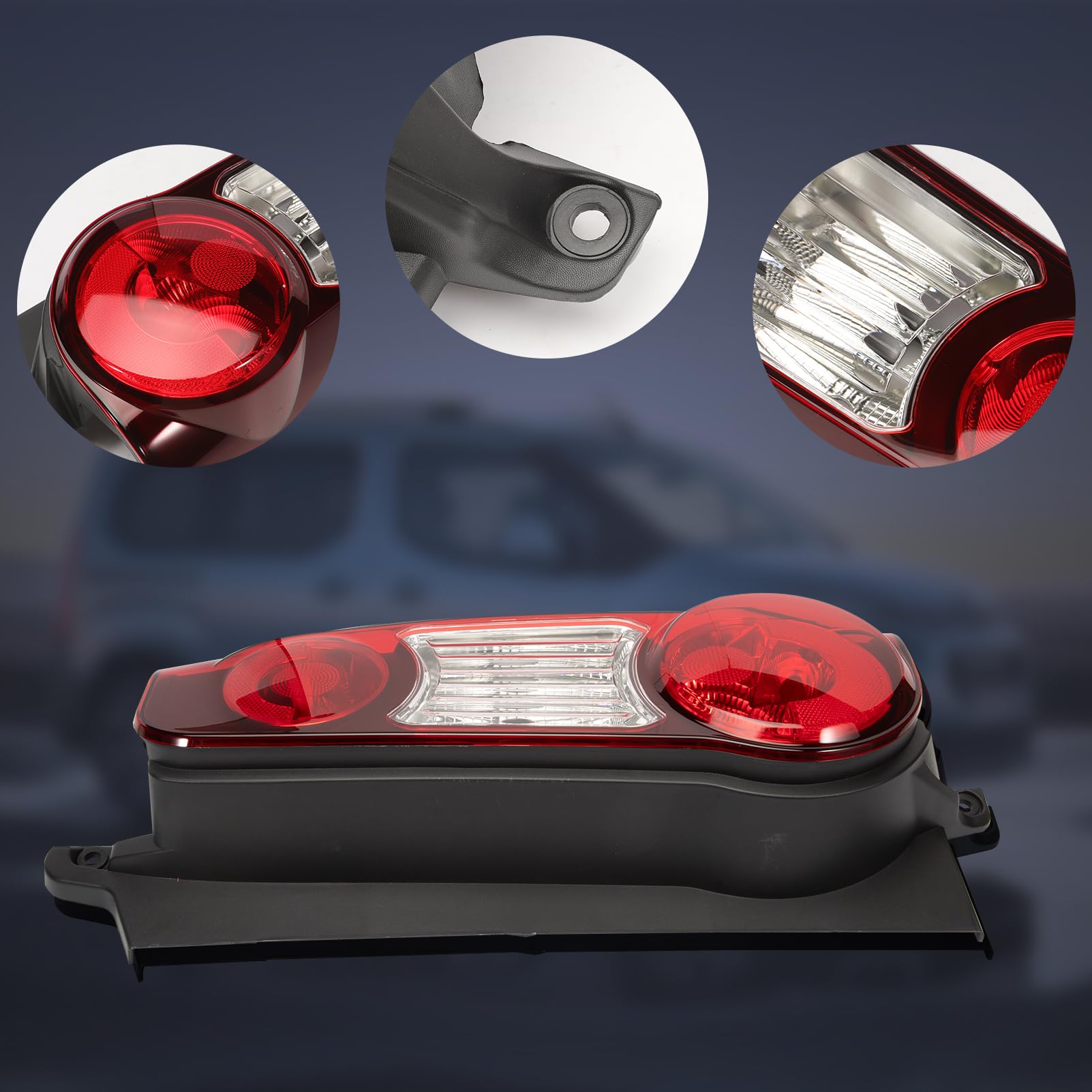Piloto Trasero Derecha para Partner Citroën Berlingo Mk2 Van 2012-2019 | Faro Trasero con luz de posición, luz de freno, intermitente y luz de marcha atrás 9677205480 Lado Pasajero Luz trasera