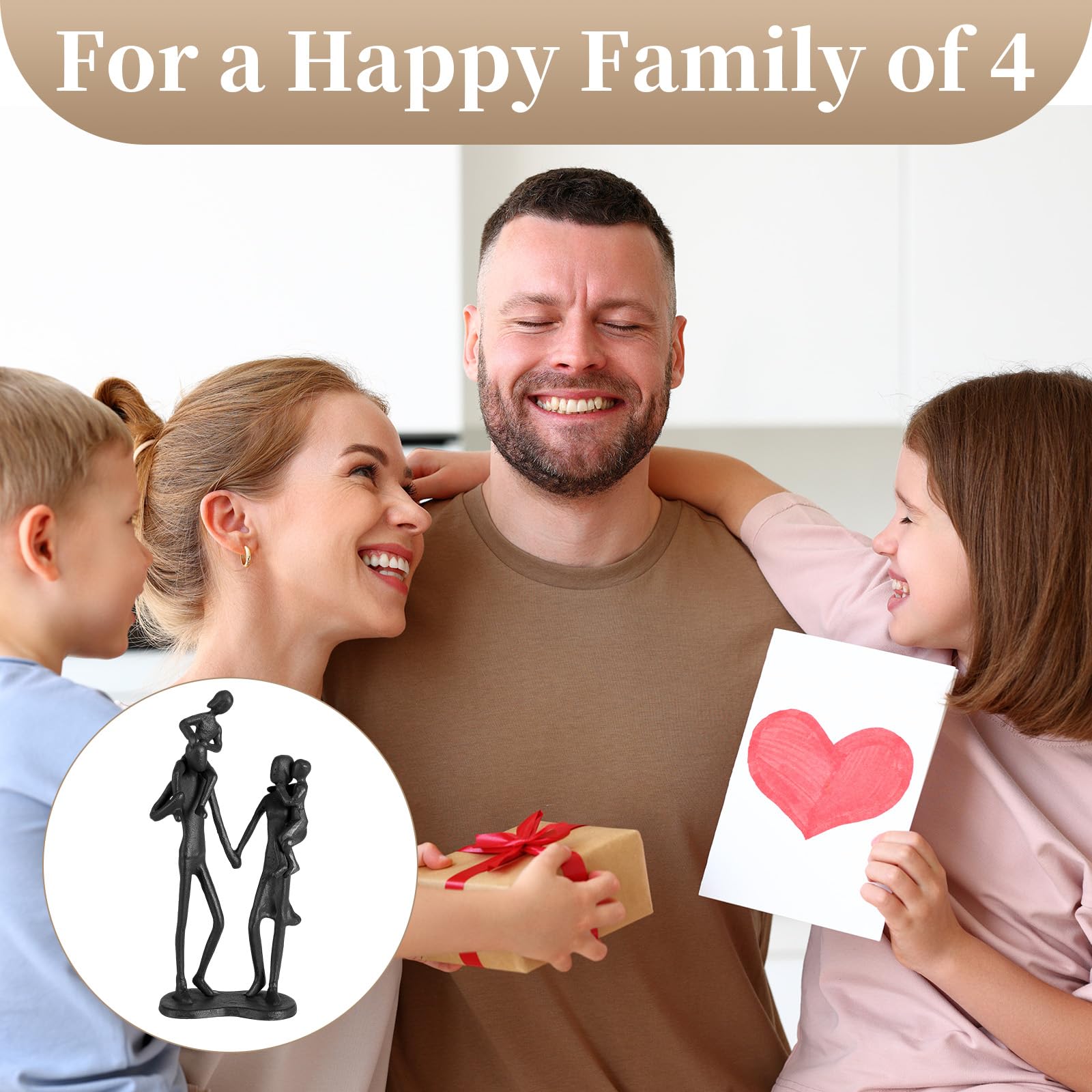Sziqiqi Cadeau de Mariage Originale pour Couple: Cadeau Anniversaire Femme Homme Papa Maman Couples - Cadeau Couple pour Saint-Valentin Noël - Décoration Mariage pour Famille de 4