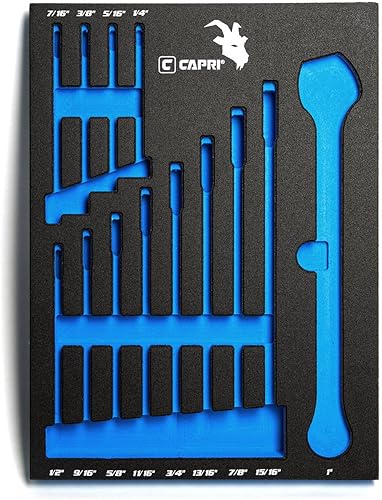 Capri Tools Llaves combinadas de bandeja de mecánico, SAE