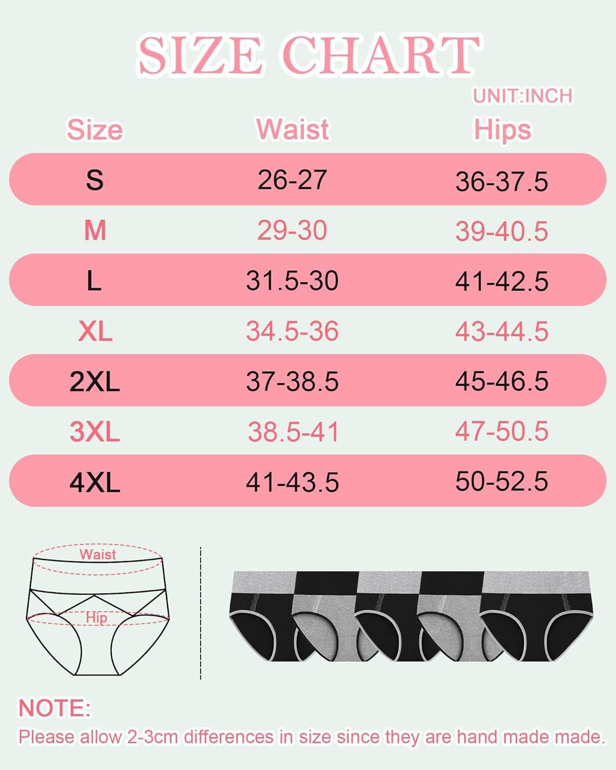 MISSWHO Cotton High Waisted Womens Underwear Soft Stretch Breathable Full Coverage Ladies Panties(Regular & Plus Size) - Image 7