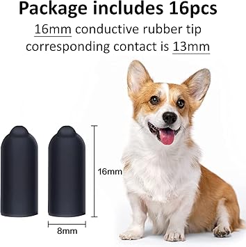DEYACE Dog Shock Collar Rubber Tips 16 pcs, Replacement Silicone Covers for Dog Training Collars, Anti Bark Collars Silicone Caps