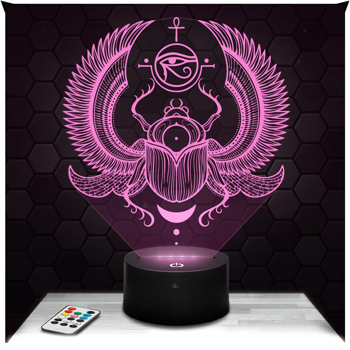 Lampephoto.fr - Egyptian Scarab Decoration 3D Lamp Talisman Egypt, Gift idea for Men and Women Egyptian Scarab Object Night Light Room Decoration, Original Christmas, Gift idea for Men and Women TOP