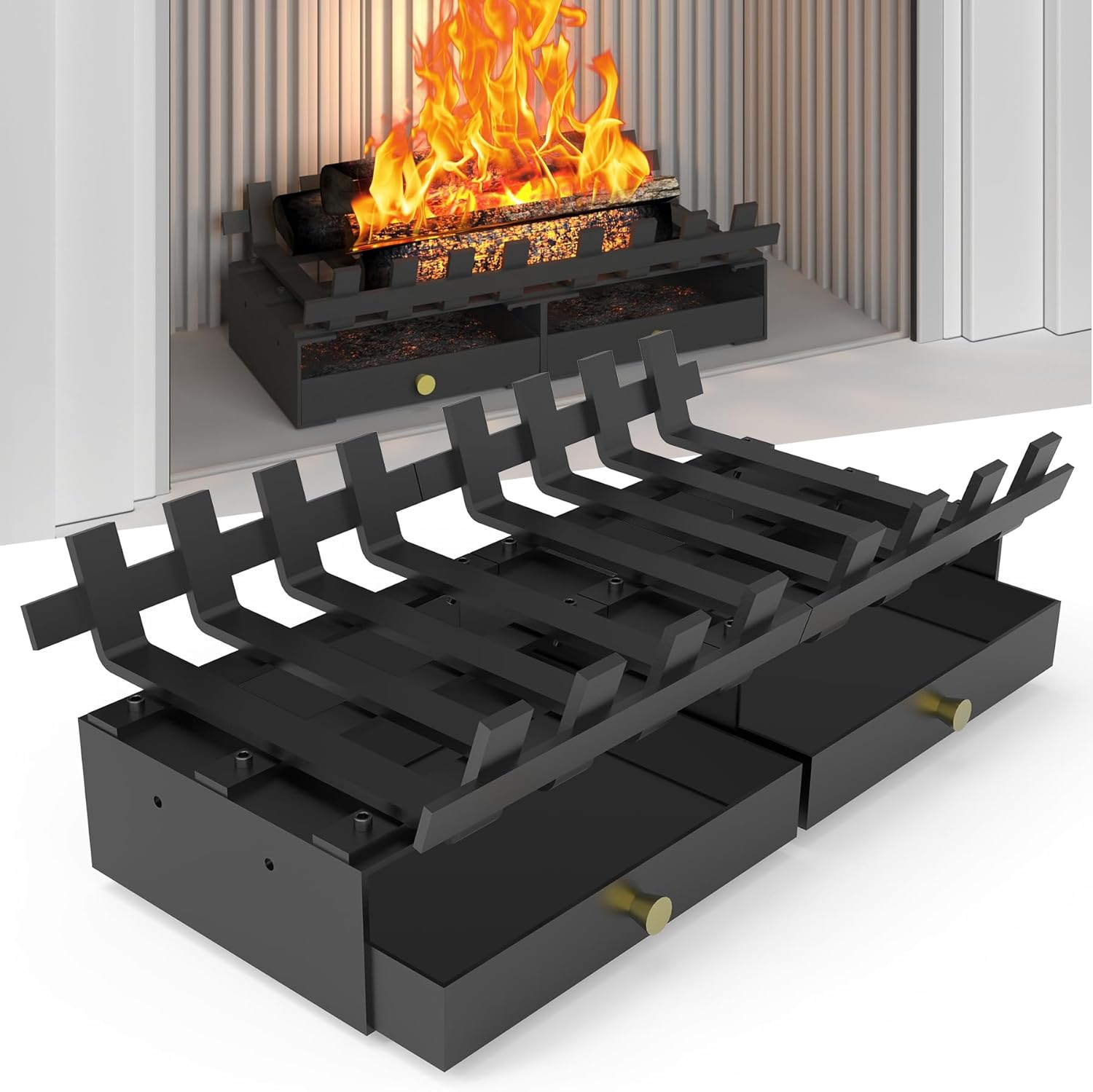 Air Jade Fireplace Grate, 20" Wide Heavy Duty Fireplace