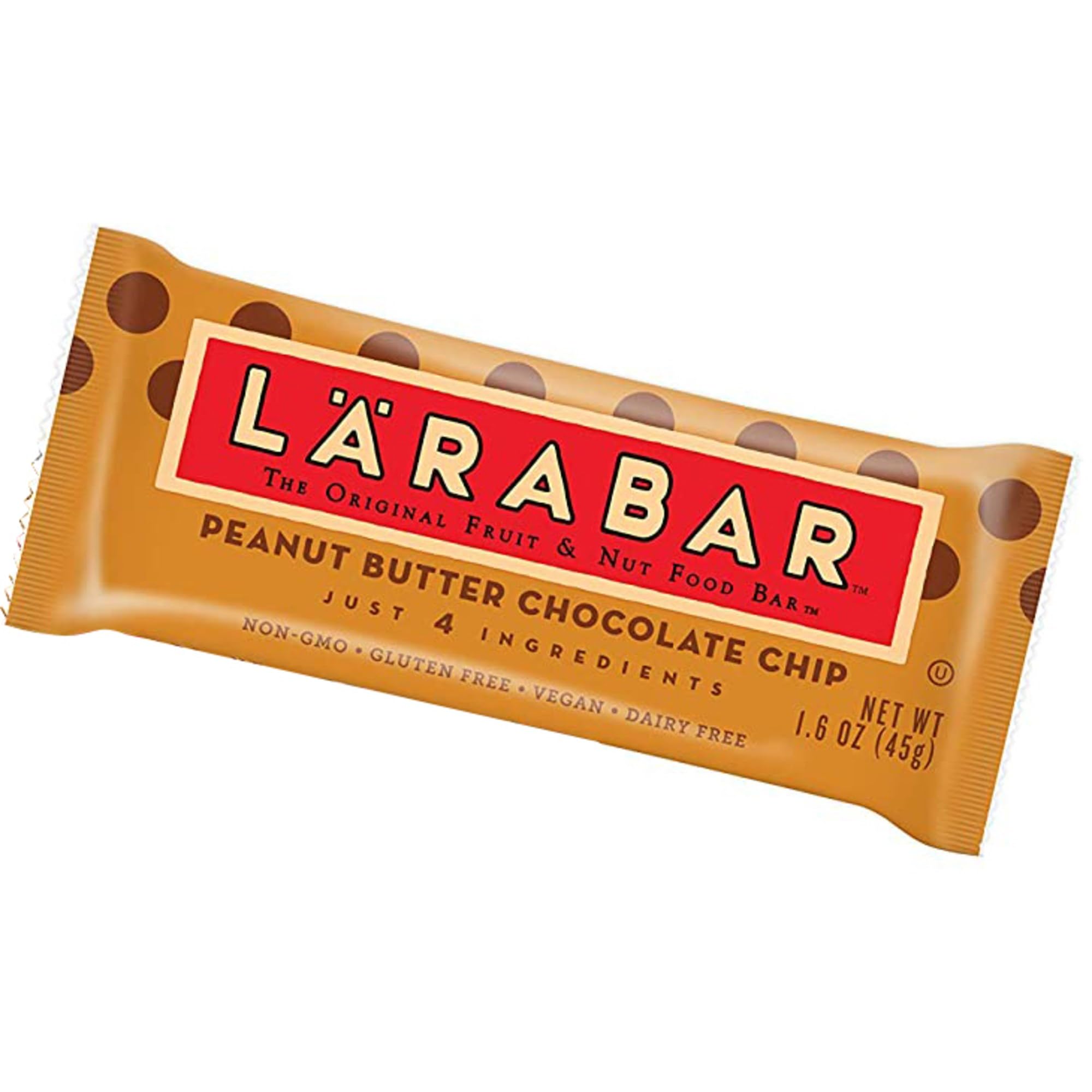 LÄRABAR Gluten Free Bar, Peanut Butter Chocolate Chip, 1.6 oz Bar, Whole Food Gluten Free Bars, Dairy Free Snacks