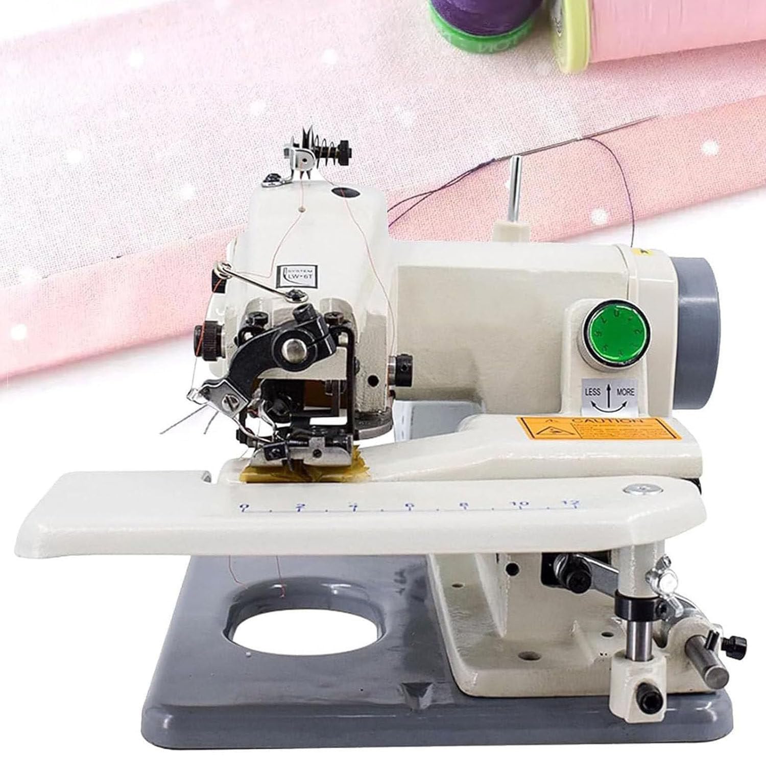 Máquina Dobladillos Puntada Invisible con 10 Agujasmáquina De Coser Y Bordar,Máquina De Coser para Modistas,Dobladillo De Puntada Invisible con Pedal Profesional