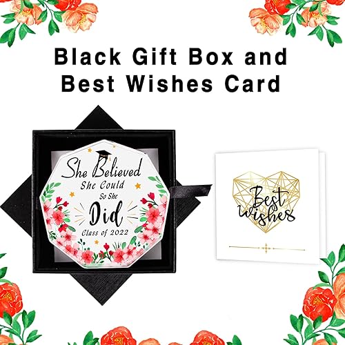 Miniatura 6 de FaCraft Regalos de graduación para ella 2022, regalos de graduación para su recuerdo y pisapapeles She Believed So She Did, regalos inspiradores