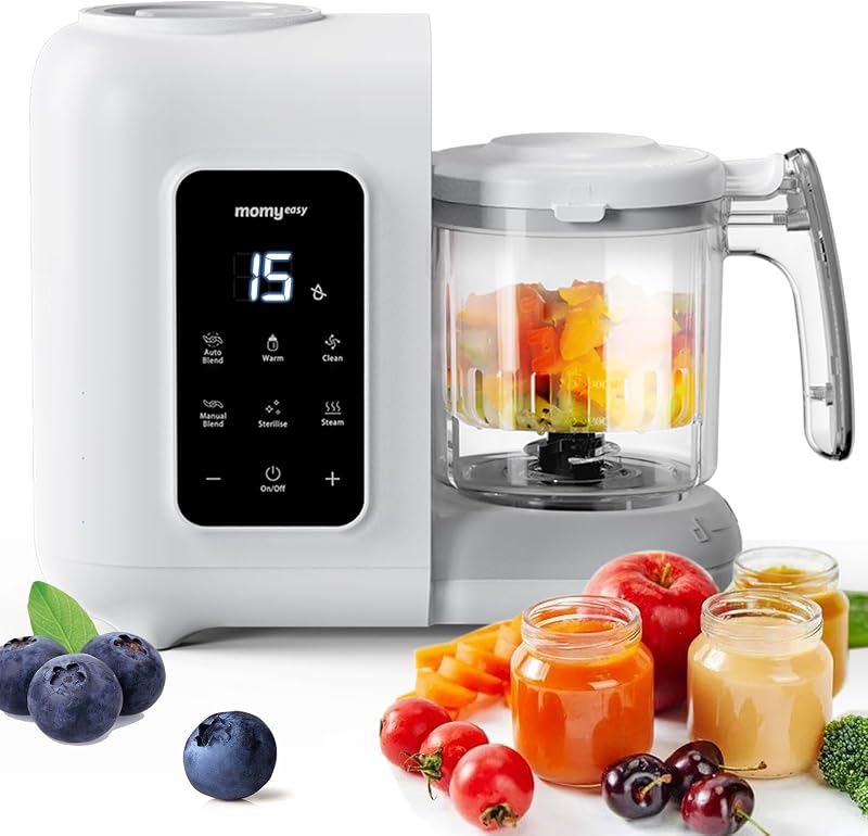 Baby Food Maker, Baby Food Processor with Steam & Grinding | Auto Cooking Self-Cleaning, 5 in 1 Baby Food Steamer and Puree Blender, Healthy Homemade Baby Puree, BPA-Free