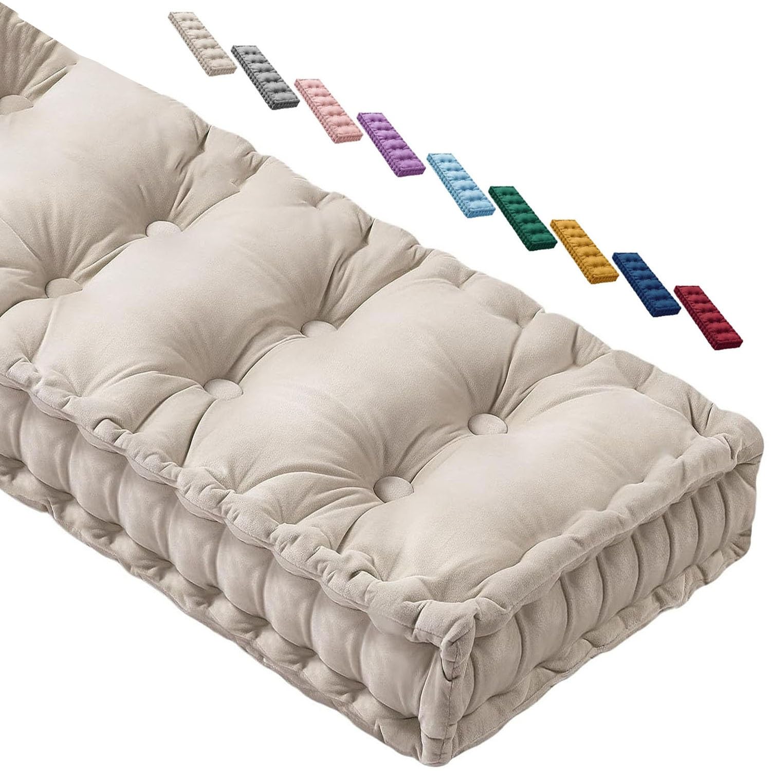 Coussins de chaise longs premium en velours épais 160 x 65 cm pour mobilier de standing
