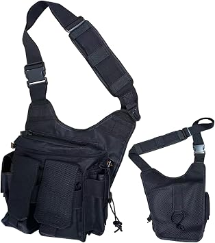 Tactical Quick-Access Sling Bag for EDC & Range Gear | Heavy-Duty, Water-Resistant Crossbody Pack for Law Enforcement, Hiking & Outdoor Sports - Black