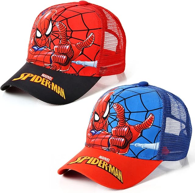 Cotton Cap Spider Man Designs Summer, Baseball Cap, Hat, Boys Accessories Printed Popular for Summer Baseball Caps Summer Sun Hats with Velcro Fastening