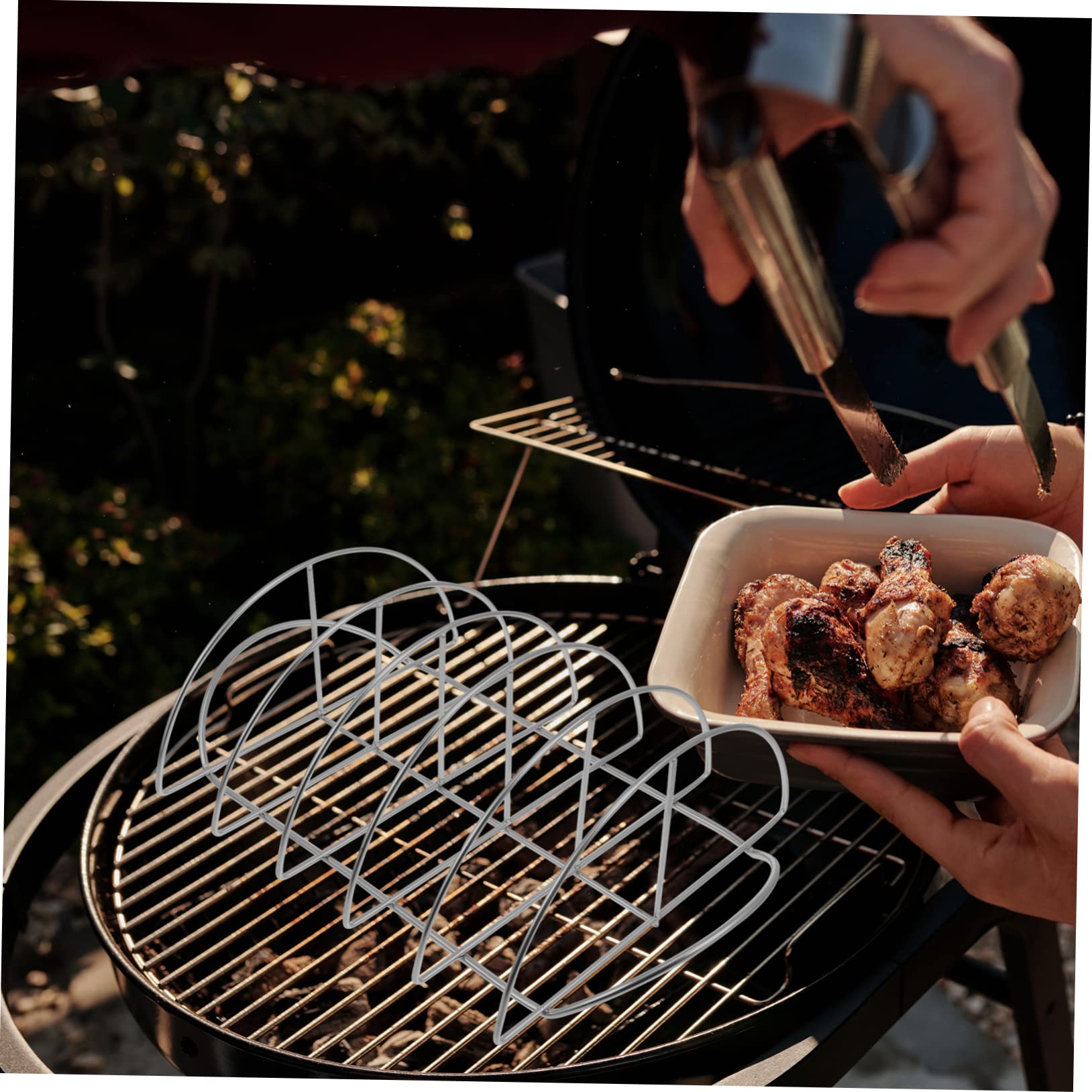 Rejilla para Barbacoa de Acero Inoxidable Absorción Rápida de Calor y Circulación de Aire Completa, Adecuado para Barbacoa en Casa y Picnic al Aire Libre