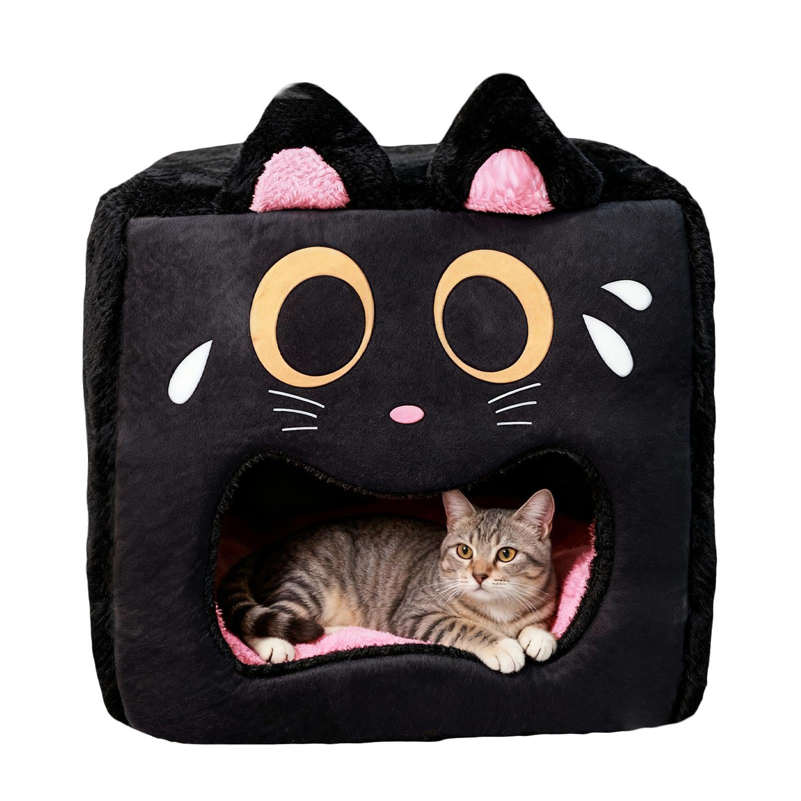 Casa suave para dormir para gatos de interior que buscan calidez