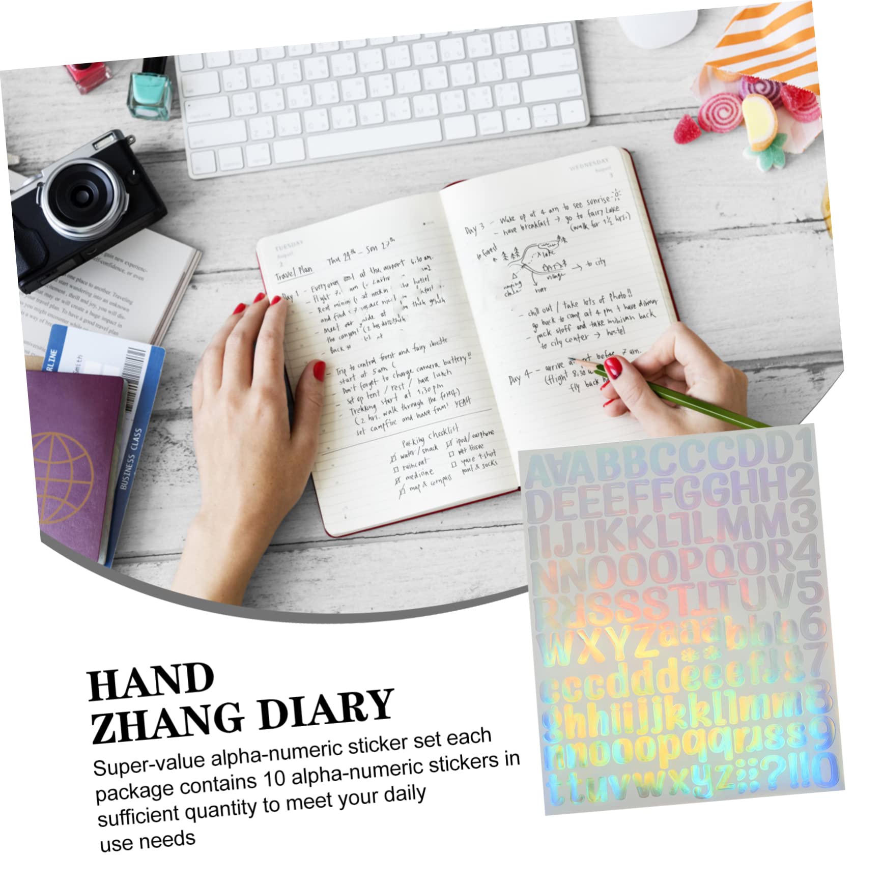 7 Fogli Adesivi Glitterati In Vinile – Lettere Maiuscole E Minuscole, Numeri, Per Personalizzare Tazze, Bottiglie, Scrapbooking, 21,5x18,5 Cm