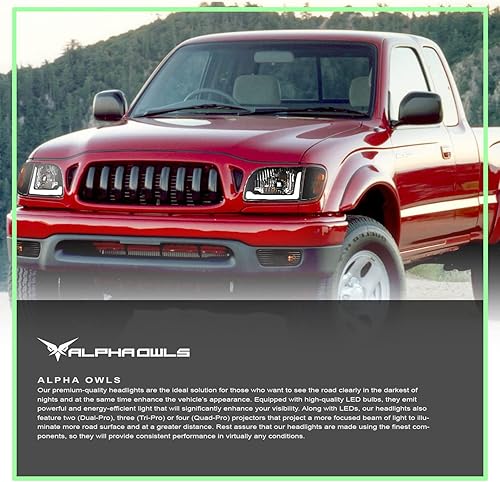 Miniatura 7 de Alpha Owls 8719848 Faros delanteros de cristal con luces de señal en las esquinas del parachoques y barra de luces LED secuencial con función