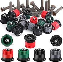 Honoson 16 Pcs Variable Arc Nozzle Radius High Efficiency Replacement Pop up Sprinkler Heads Compatible with Rainbird, Hunter, Orbit Pop-up Sprinklers (10/12/15/17 Van,Red,Green,Black,Gray)