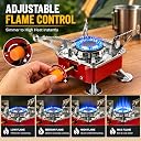 Portable Camping Gas Stove with 1 Butane Gas Canister | Foldable 2800W- Ultra Light for Emergency stove | camping cylinder | with Adjustable Flame Control (Gas stove+1 Refill) gallery image