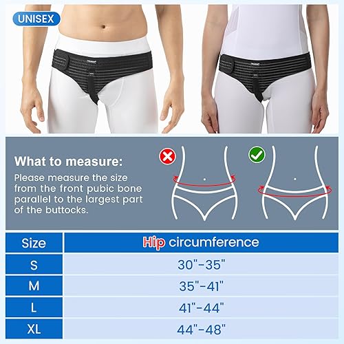 Miniatura 6 de Velpeau Cinturón de hernia para hombres y mujeres, se adapta al lado izquierdo o derecho, inguinal, soporte de hernia de ingle, braguinal, ropa
