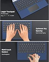 Vista 5 de Moko Funda tipo compatible con Microsoft Surface Pro 7 Plus/Pro 7/Pro 6/Pro 5/Pro 4/3, teclado inalámbrico ultra delgado con trackpad