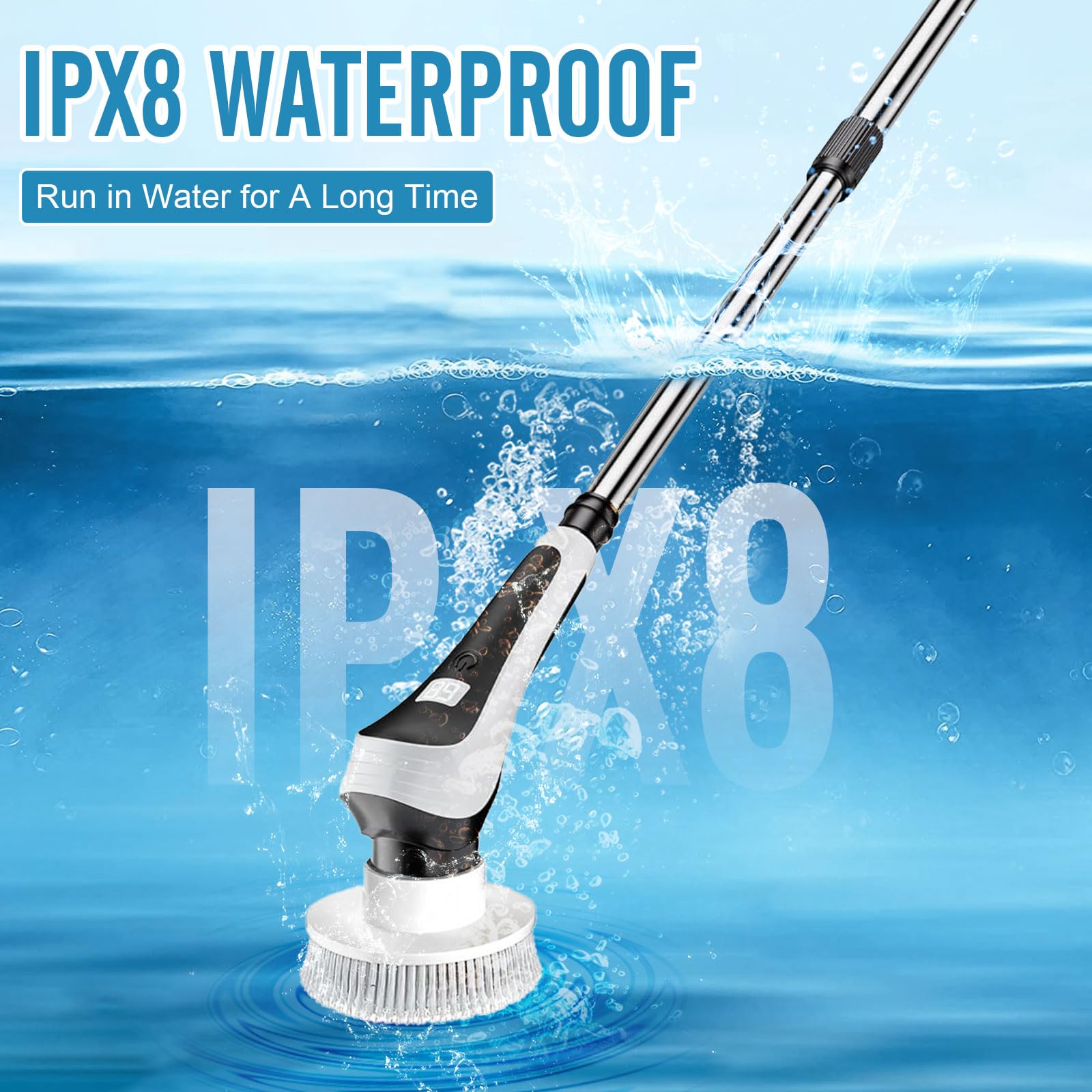 Nettoyeur électrique 6 en 1 pour Aquarium, Brosse de Nettoyage rotative étanche IPX8, Nettoyeur de Gravier et changeur d'eau, kit d'outils avec poignée réglable