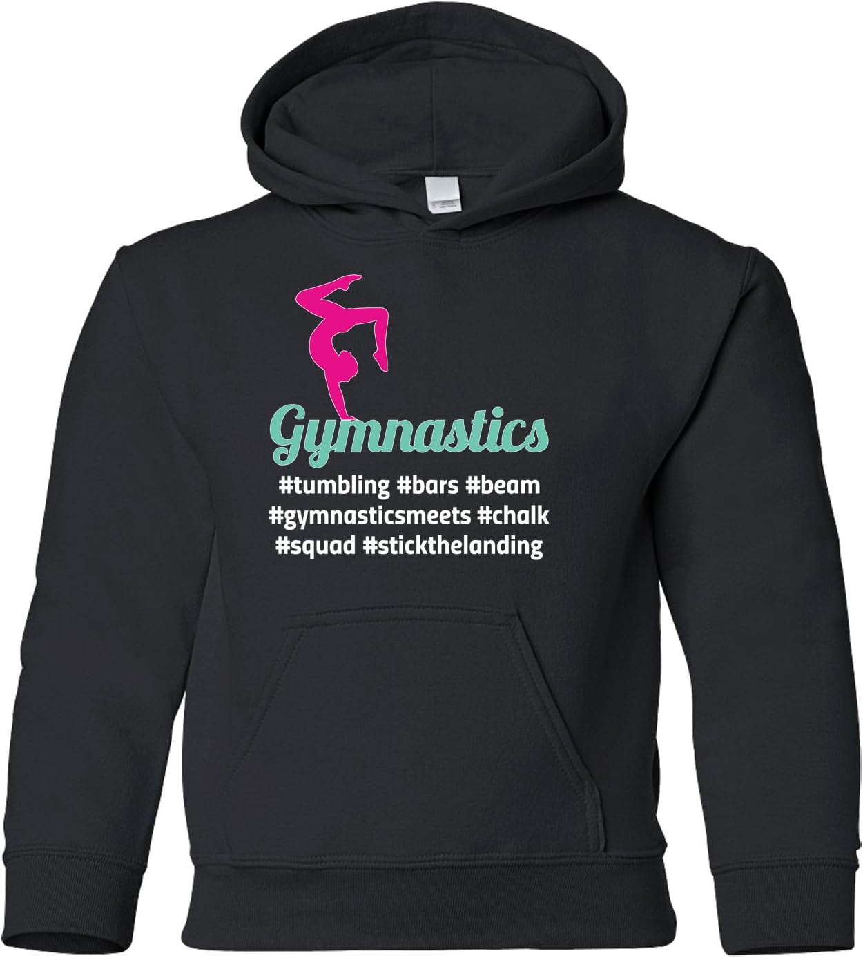 Threadrock Big Girls' Hashtag Gymnastics Youth Hoodie Sweatshirt