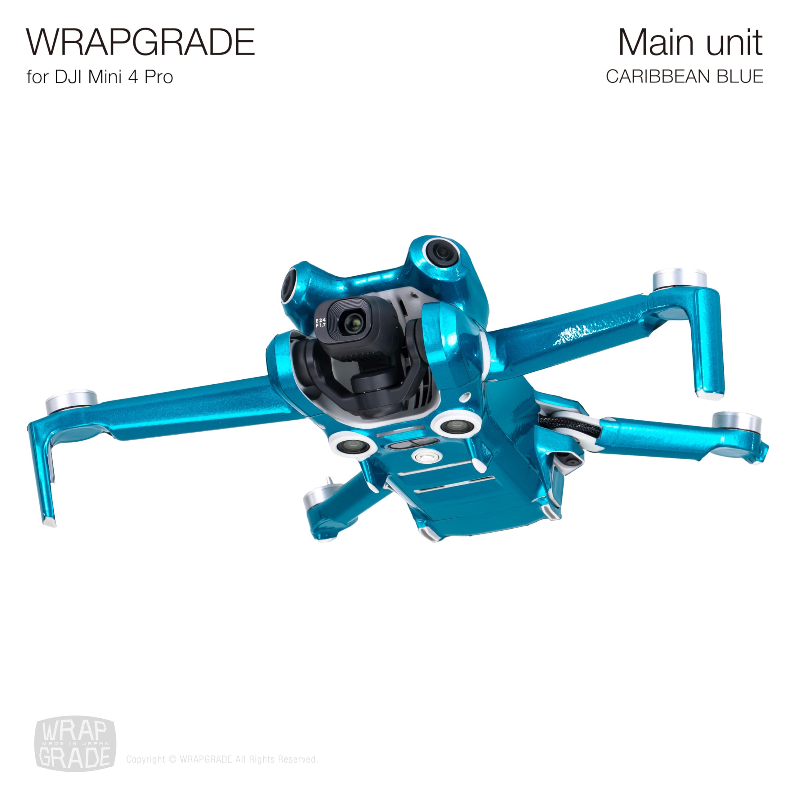 WRAPGRADE Skin Stickers Compatible with DJI Mini 4 Pro, Caribbean Blue, DJI Mini 4 Pro, 5.59 x 2.76 x 2.13 inches - Image 4