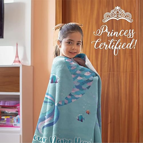 Miniatura 3 de Manta personalizada de sirena para niñas  Unicornio para niños  Forro polar personalizado de unicornios para niños pequeños  Mantas de arrullo