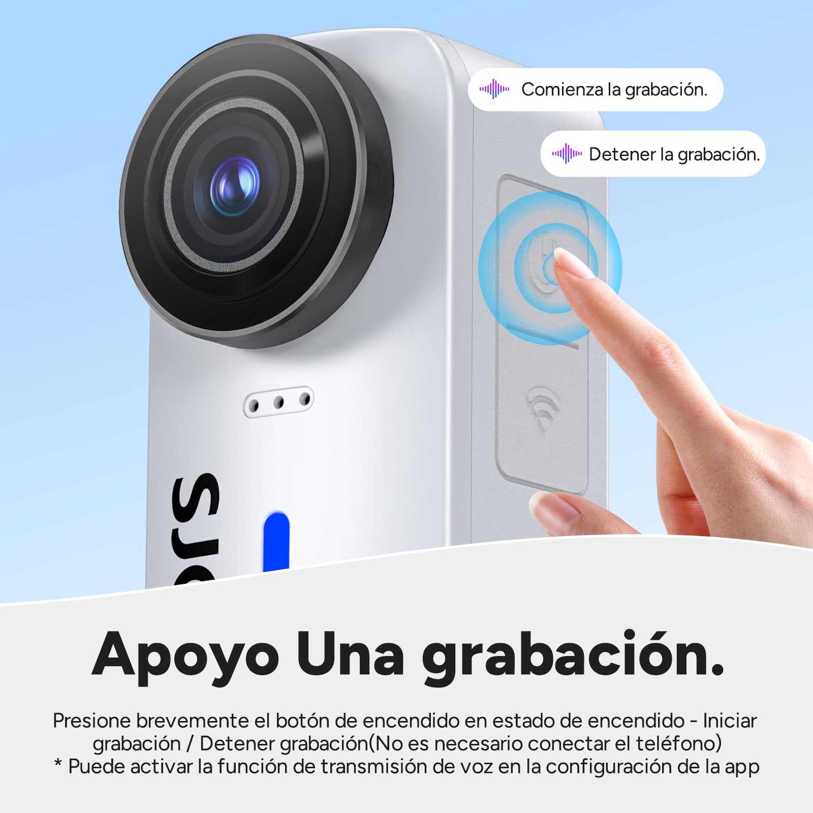 SJCAM C110 Plus Kit Magnétique,4K POV Mini Body CAM,64 Go Camara Deportiva Portative,Estabilización de 6 Ejes,130 Minutos de Autonomía,Impermeable 30 Metros,8X Zoom,para Ciclismo y Vlogging,Blanco