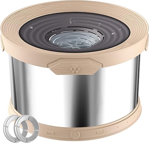 Miniatura 10 de UPSKY Cuenco de agua para perros, antiderrames, de acero inoxidable de 8 litros, de gran capacidad, a prueba de derrames, de 2.1 galones, tazón