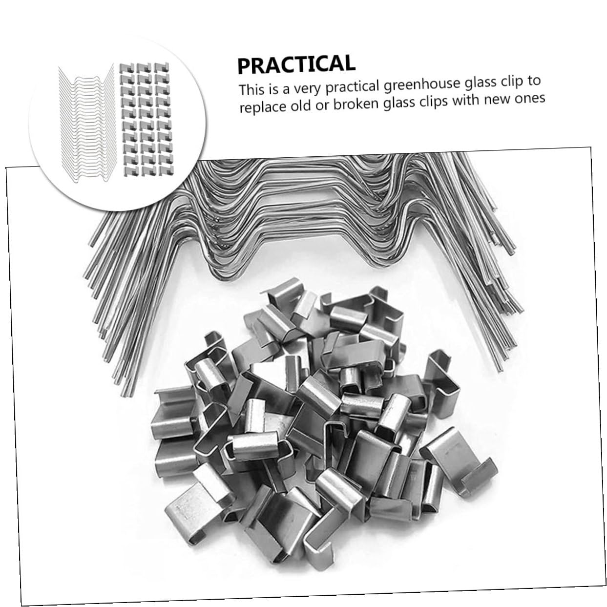 Clips de vitrage de serre de type W 100 Pcs Serre Vitrage Clips En