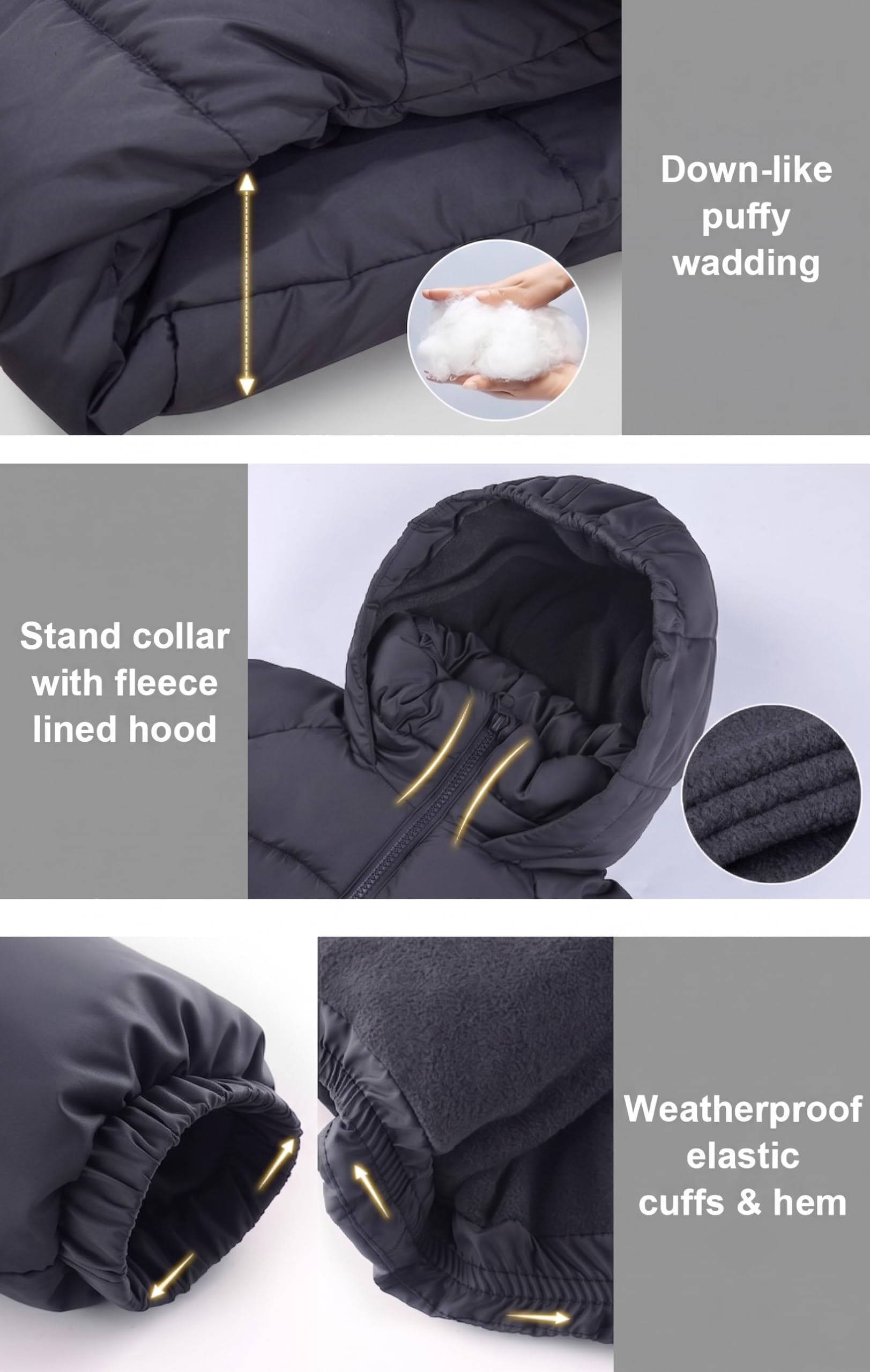 SOLOCOTE Ragazze Cappotti Invernali Pesante Lunghezza Media Giacche Calda Down-like Cotone Ovatta Outwear