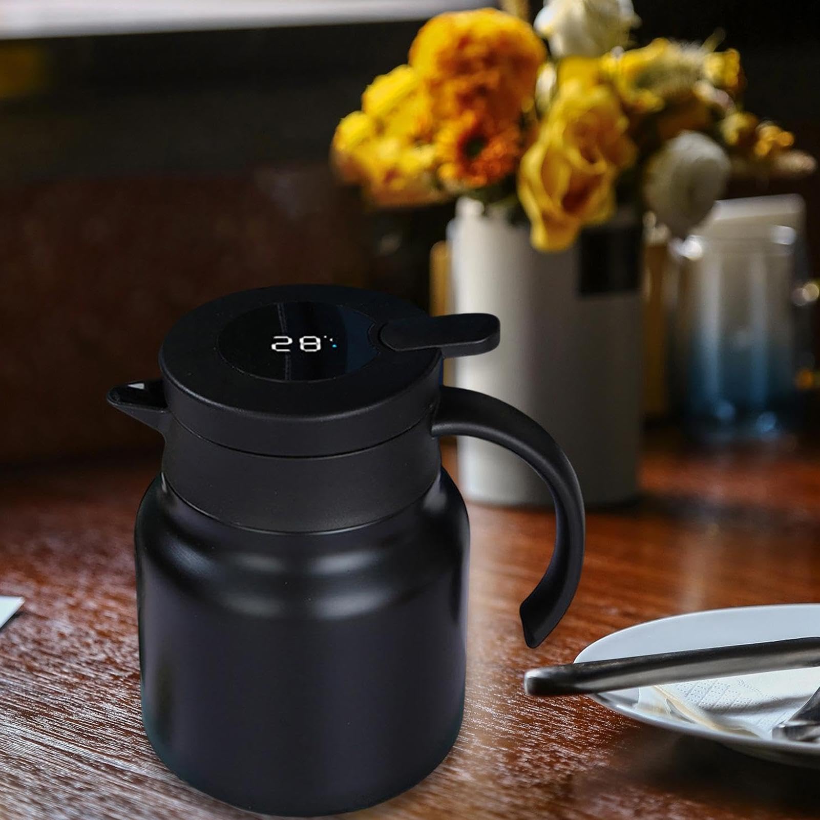 Insulated Carafe, Thermal Coffee Carafe, 1L Portable Thermal Coffee Carafes, Coffee Pot, Large-Capacity Hot Water Pitcher, Travel Size Beverage Dispenser, Vacuum Coffee Carafe For Women, Men