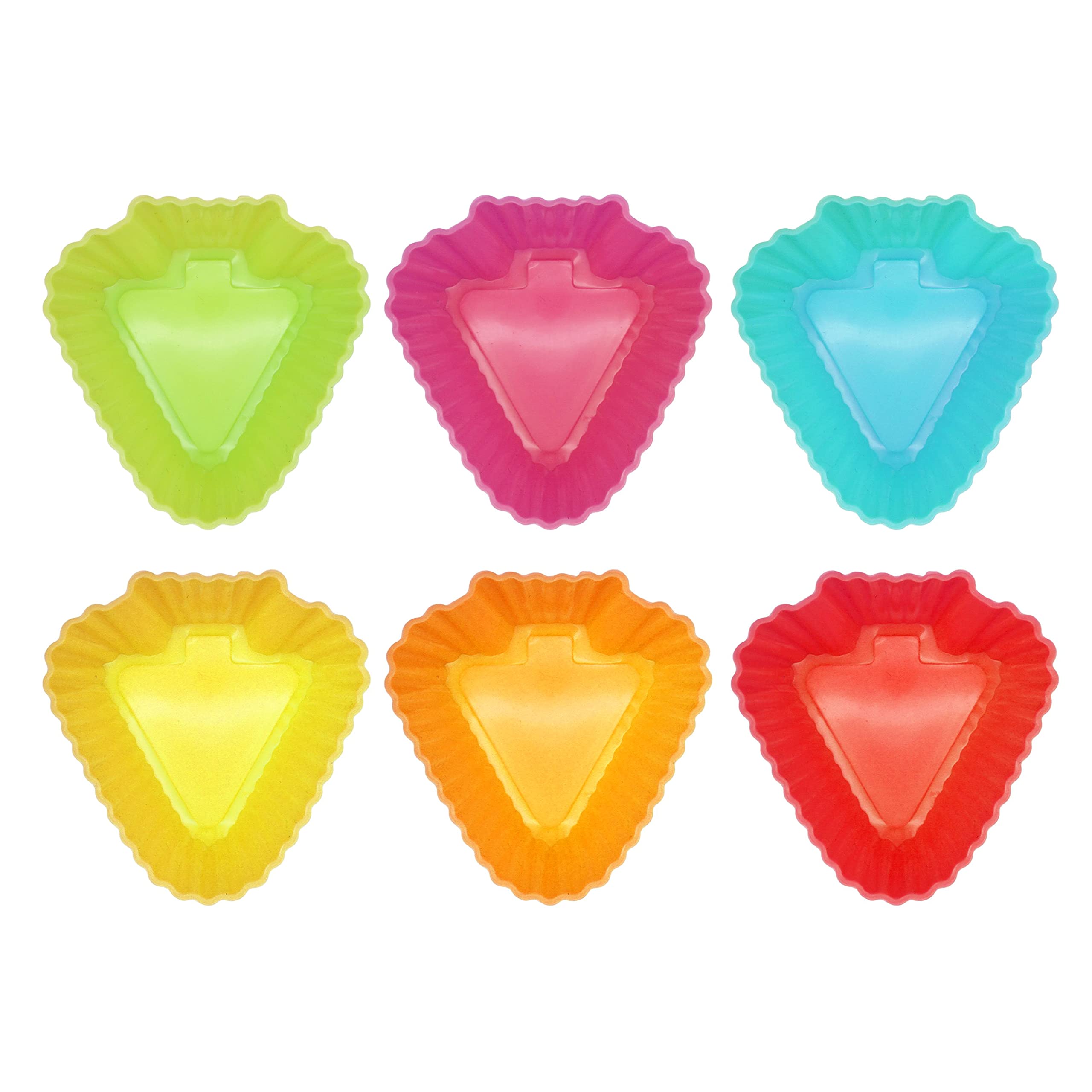 6X Random Tree Silicone Muffin Cases for Air Fryer Reusable Cupcake Moulds Baking Tools Non Stick BPA Free Dishwasher Safe Oven Microwave Safe Accessories Multicolour