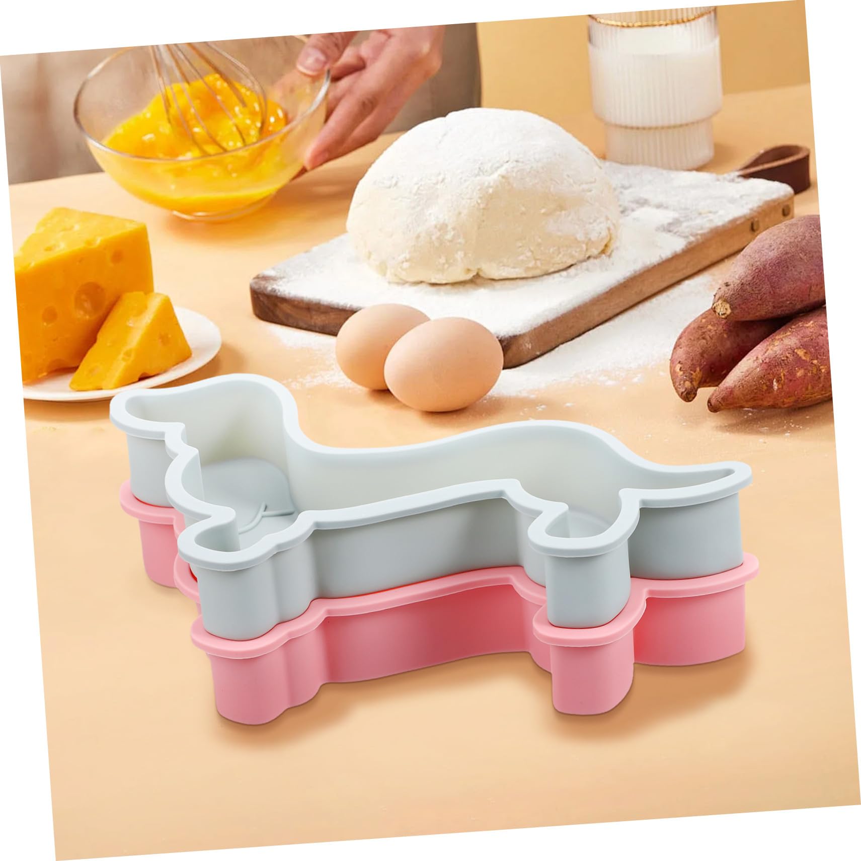 Molde de Silicona Antiadherente para Dulces en Forma de Perro, Resistente al Calor, 2 Piezas para Hornear Pasteles y Golosinas en Cocina DIY