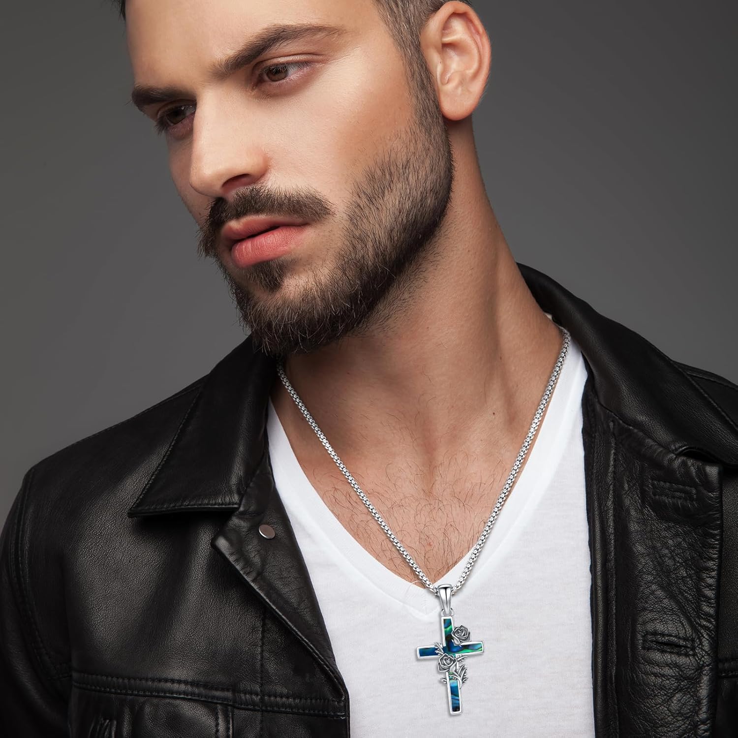 925 Sterling Silver Virgin Mary/Saint Joseph/Rose Witches Knot/Saint Christopher/Rose Cross/Italian Horn/Viking Celtic Knot Necklace Amulet Pendant Religious Jewellery Gifts for Men/Women