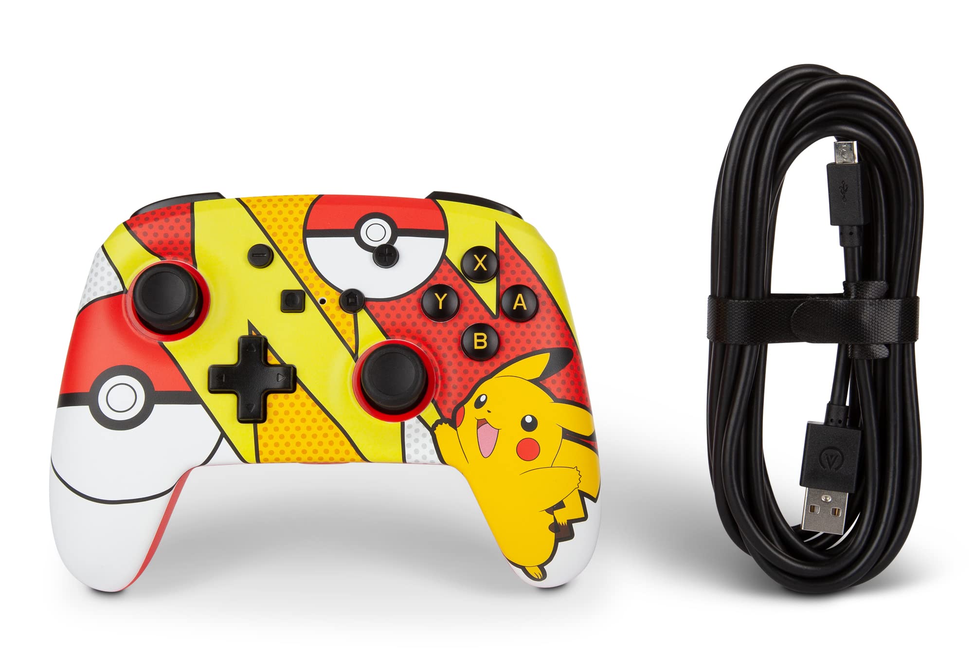 PowerA Mando con cable mejorado para Nintendo Switch - Pokémon: Pikachu Pop Art