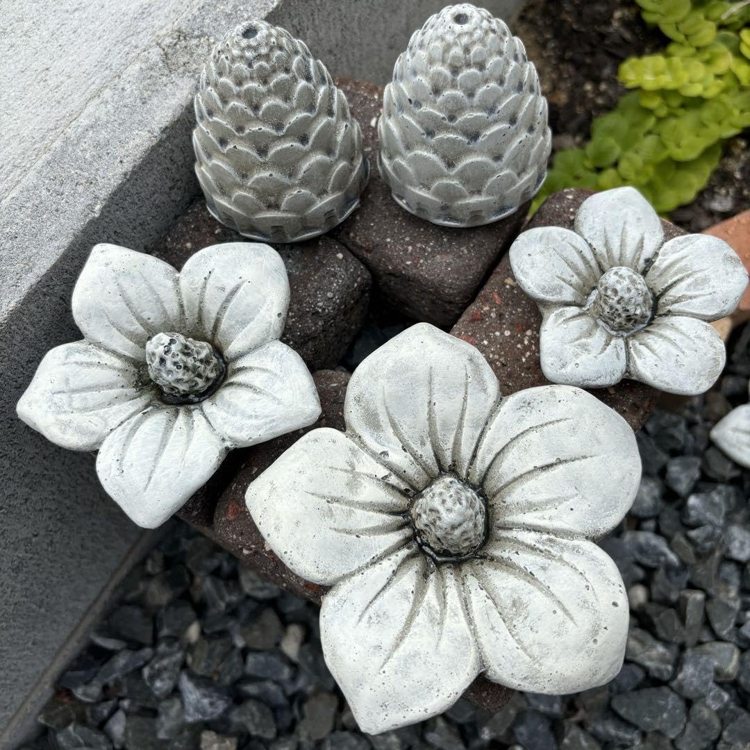 きなこページ セメントオブジェ 表札 ガーデンプレート ガーデニング