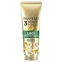 Pantene Balsamo 3 Minute Miracle Lisci Effetto Seta per Capelli Crespi Pro-V Active Nutri-Plex 220ml