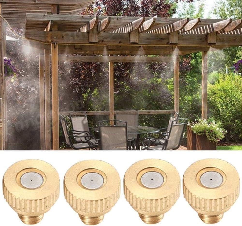 200pcs Brass Misting Nozzles for Outdoor Cooling System Low Pressure Mister Nozzle Atomizing Misting Sprayer Fog Nozzles for Garden, Humidification, Dust Control, Landscaping Thread UNC 10/24