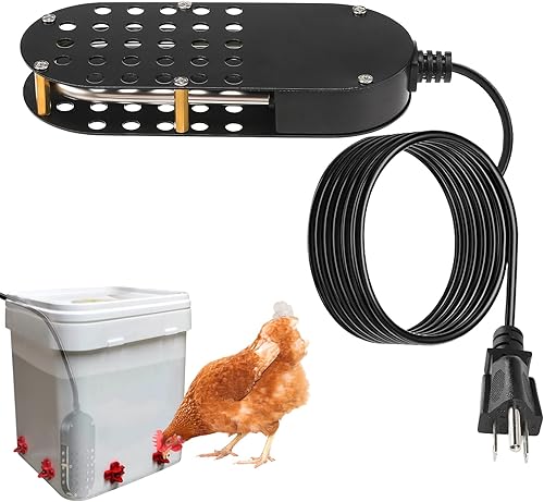 Calentador sumergible para pollo, descongelador de agua de pollo con control termostático de 250 W, calentador de agua de aluminio para aves de