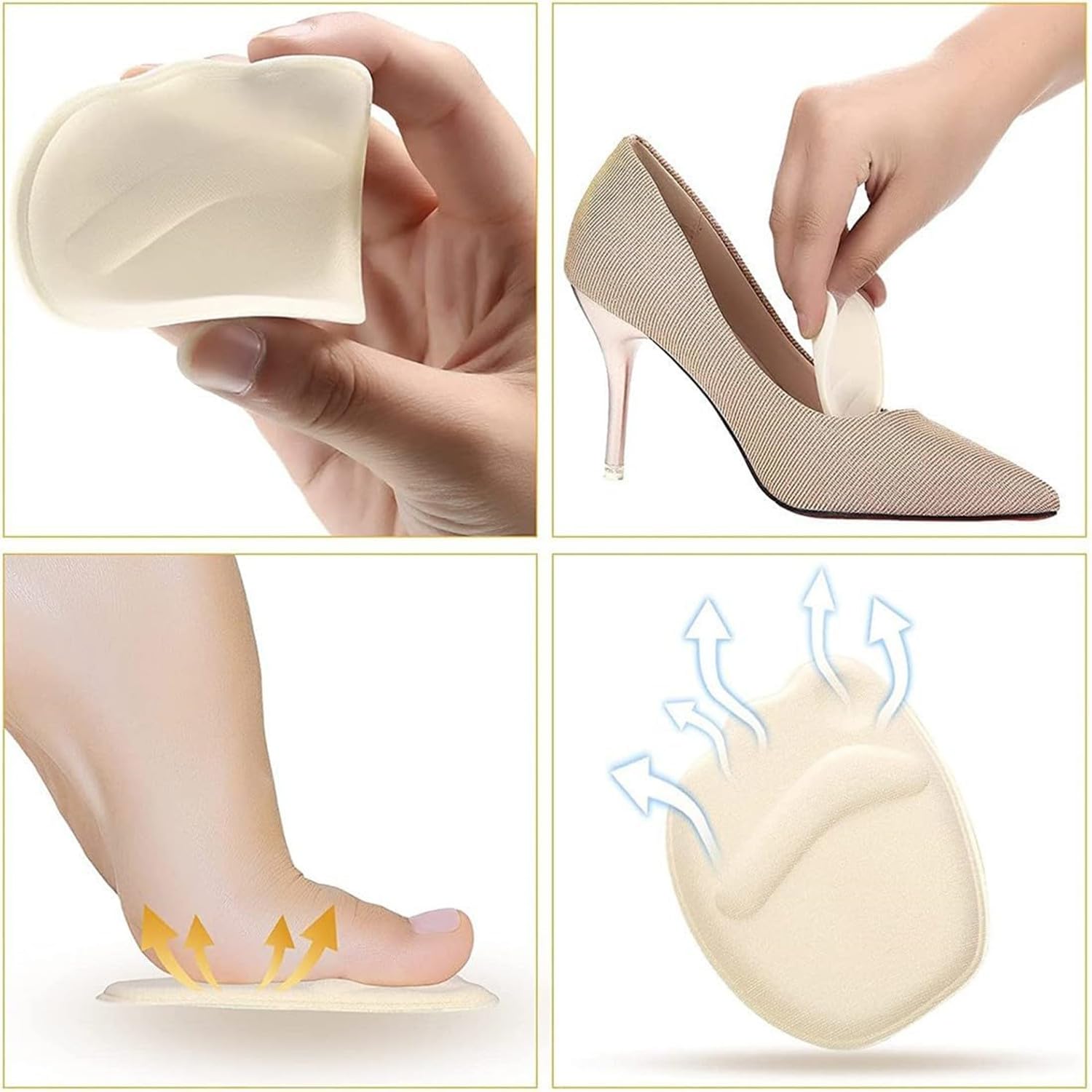 Almohadillas para el Talón,10 Pares Taloneras para Zapatos,Protector Talon Zapato Plantillas Talon para Tacones Almohadillas de Talón Autoadhesivas,Antideslizante Plantillas para Hombres y Mujeres