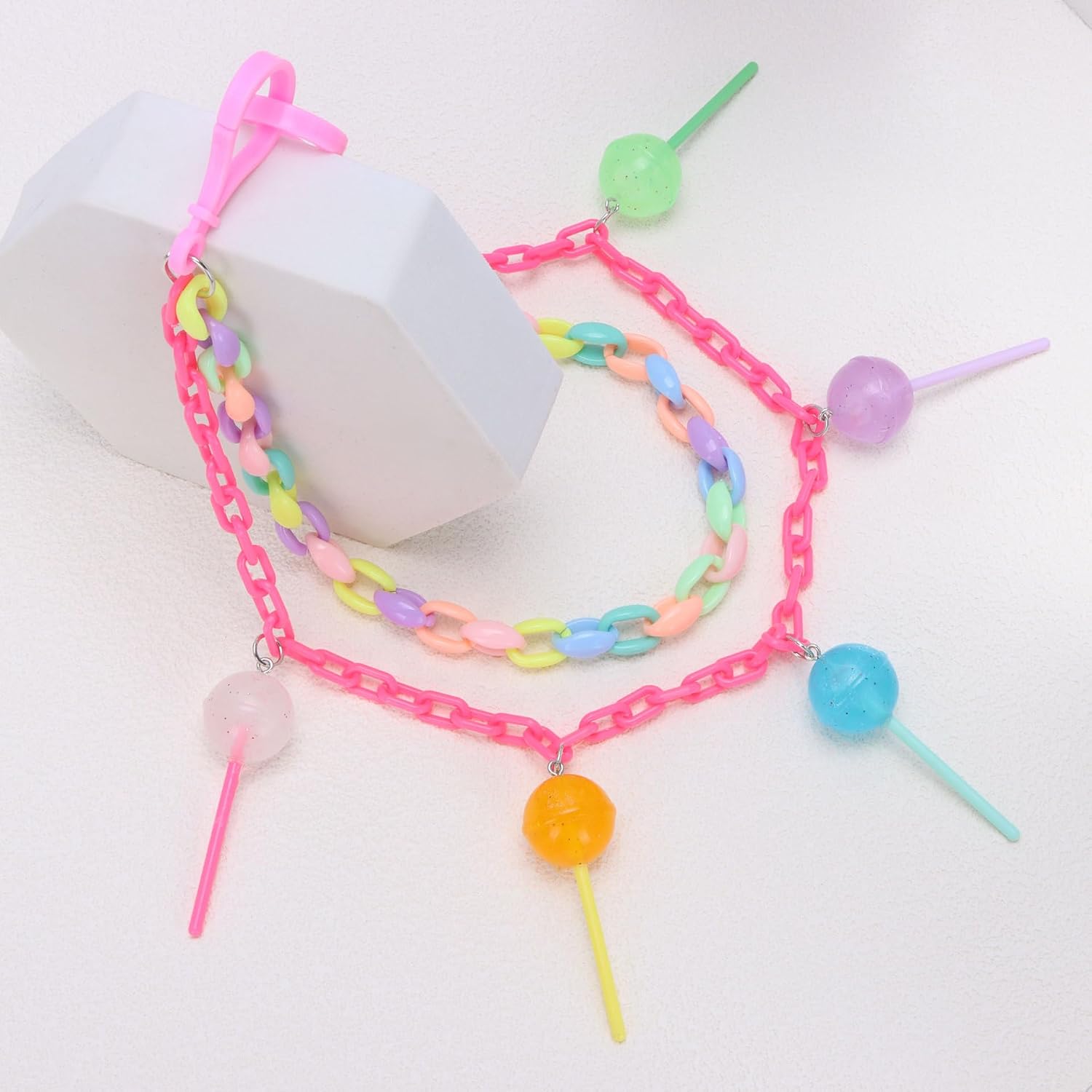 Y2k Star Pentagram Wallet Chain Layered Star Body Pocket Jeans Chain Colorful Rainbow Acrylic Five-pointed Stars Waist Chains Belt for Women Jewelry