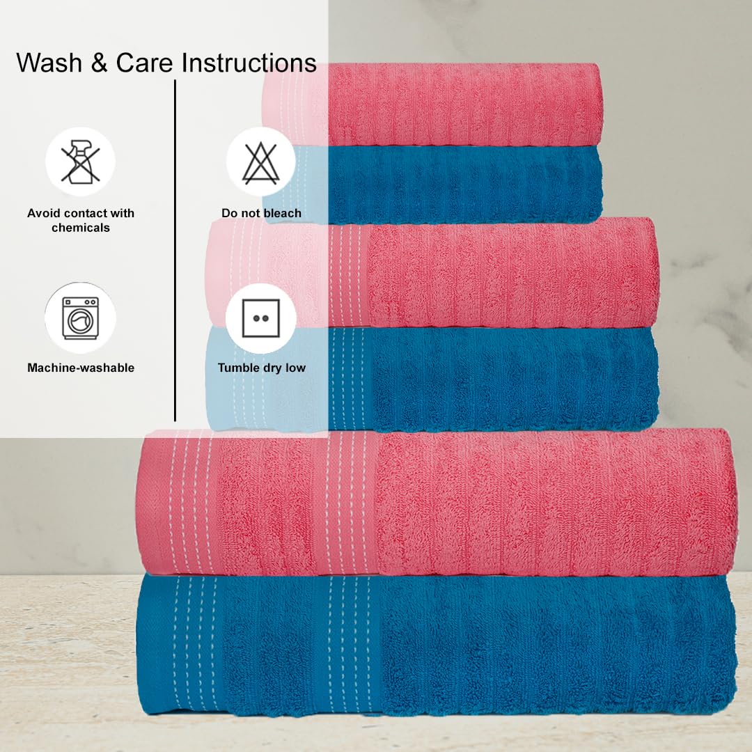 CASA COPENHAGEN Ecstaic Asciugamani 6 Pezzi Set - Viola, 600 G/m², 2 Asciugamani Da Bagno, 2 Asciugamani, 2 Salviette In Morbido Cotone Egiziano Per Bagno, Cucina E Doccia - 13