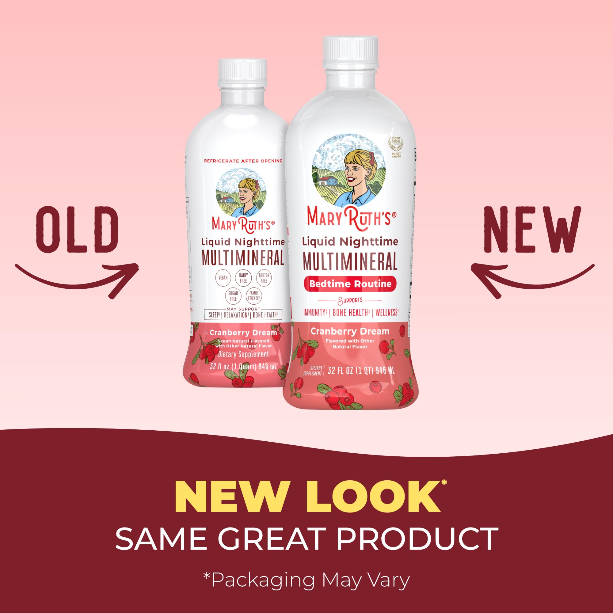 MaryRuth's Liquid Nighttime Multimineral, NO Melatonin, Cranberry, 32oz — Amazon image 2