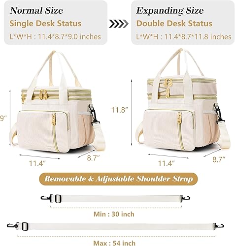 Miniatura 6 de Lonchera y bolsa de almuerzo para mujeres, lonchera grande aislada para adultos, a prueba de fugas, bolsa enfriadora para el trabajo, picnic, playa,