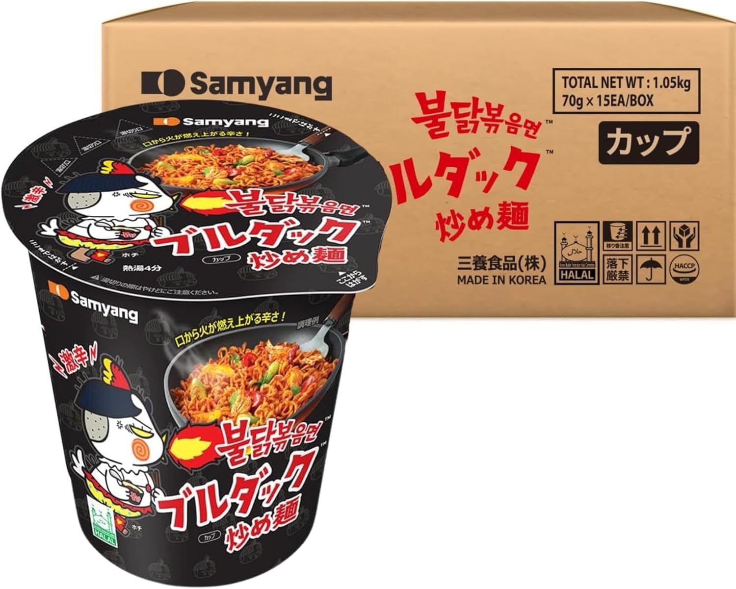 Amazon | SAMYANG 三養 ブルダック 炒め麺カップ (15個入りケース