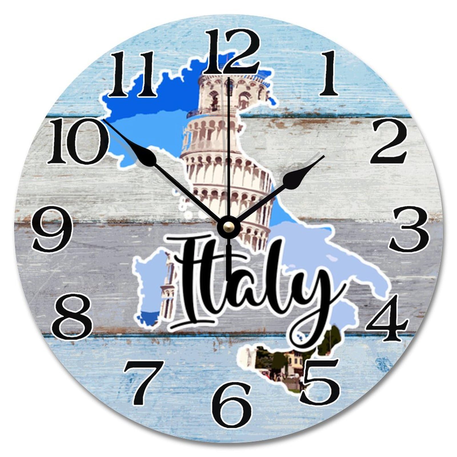Horloge murale en bois paysage urbain décoration moderne de maison