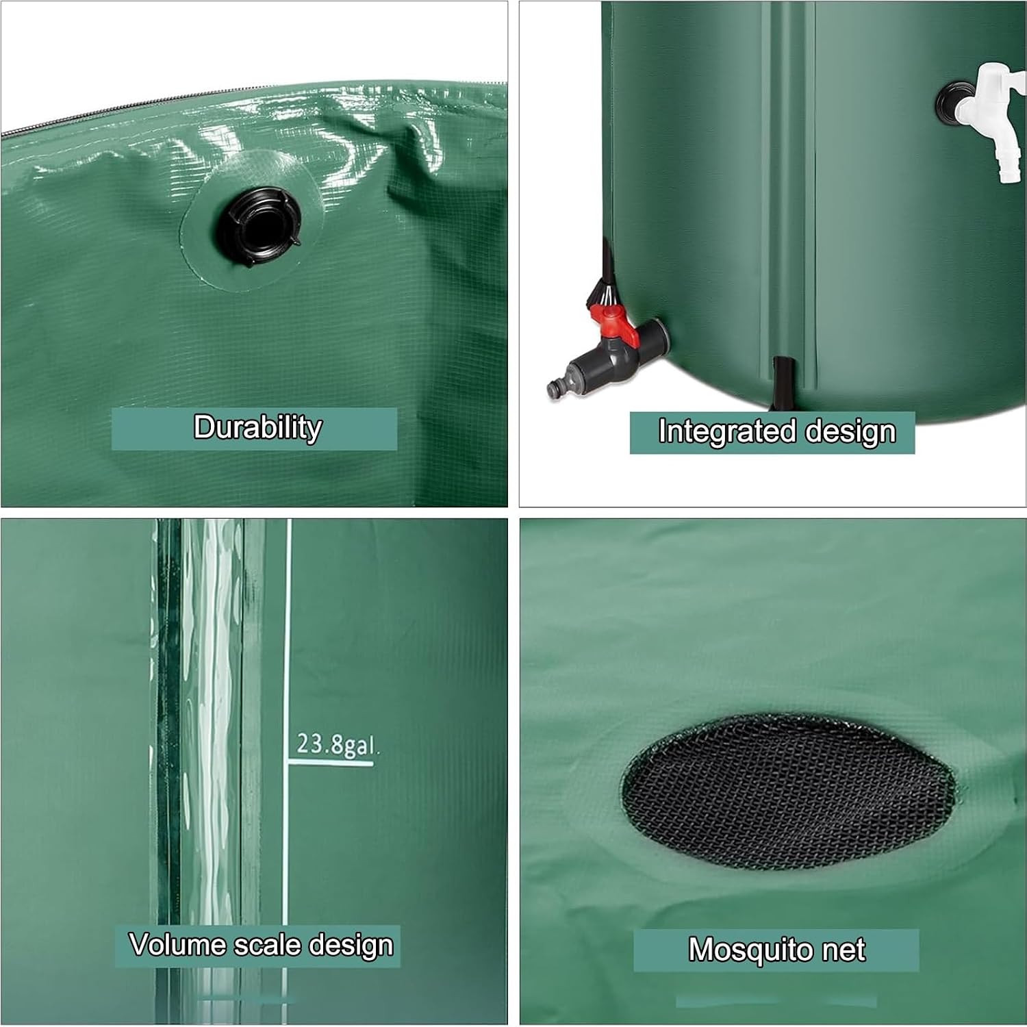 Outdoor Garden Rainwater Harvesting System Rain Barrel Water Collector for Home Gardens Sustainable Water Storage Solution(750L)