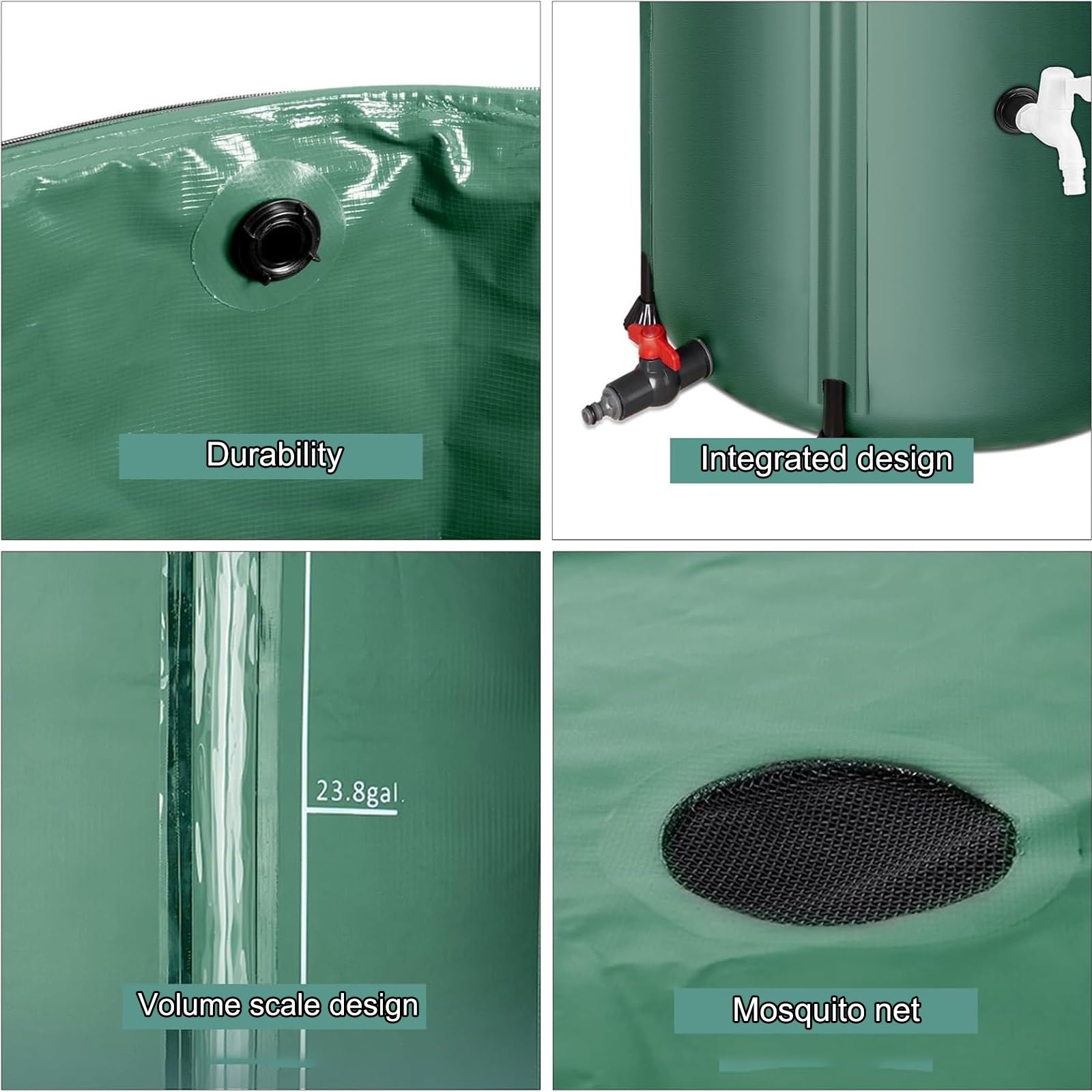 Sistema de recolección de Agua de Lluvia para Exteriores, Barril de Lluvia de 1000 l, colector de Agua para jardín, ahorrador de Agua para jardinería doméstica y riego.