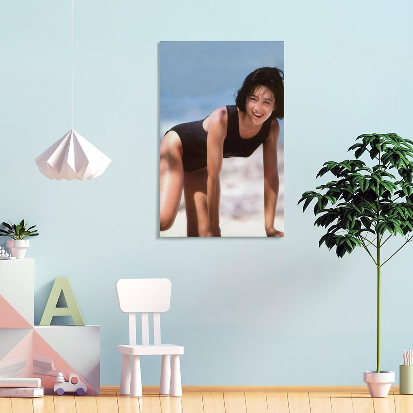 Amazon.co.jp: 浅香唯写真ビキニ壁飾りポスター キャンバス 芸術